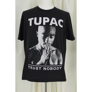2Pac Amaru Entertainment Men's Trust Nobody Tupac Black Graphic T-Shirt Size XL